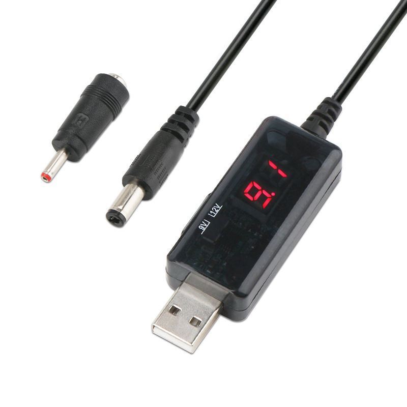 JMT-931274 USB DC Boost Converter for 5V to 9V/12V Power Supply, Portable Step-Up for WiFi Routers
