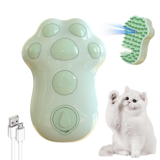 JMT-931338 Self-Cleaning 4-in-1 Cat & Dog Grooming Steam Brush with Massage Feature and Release Button for Easy Fur Removal