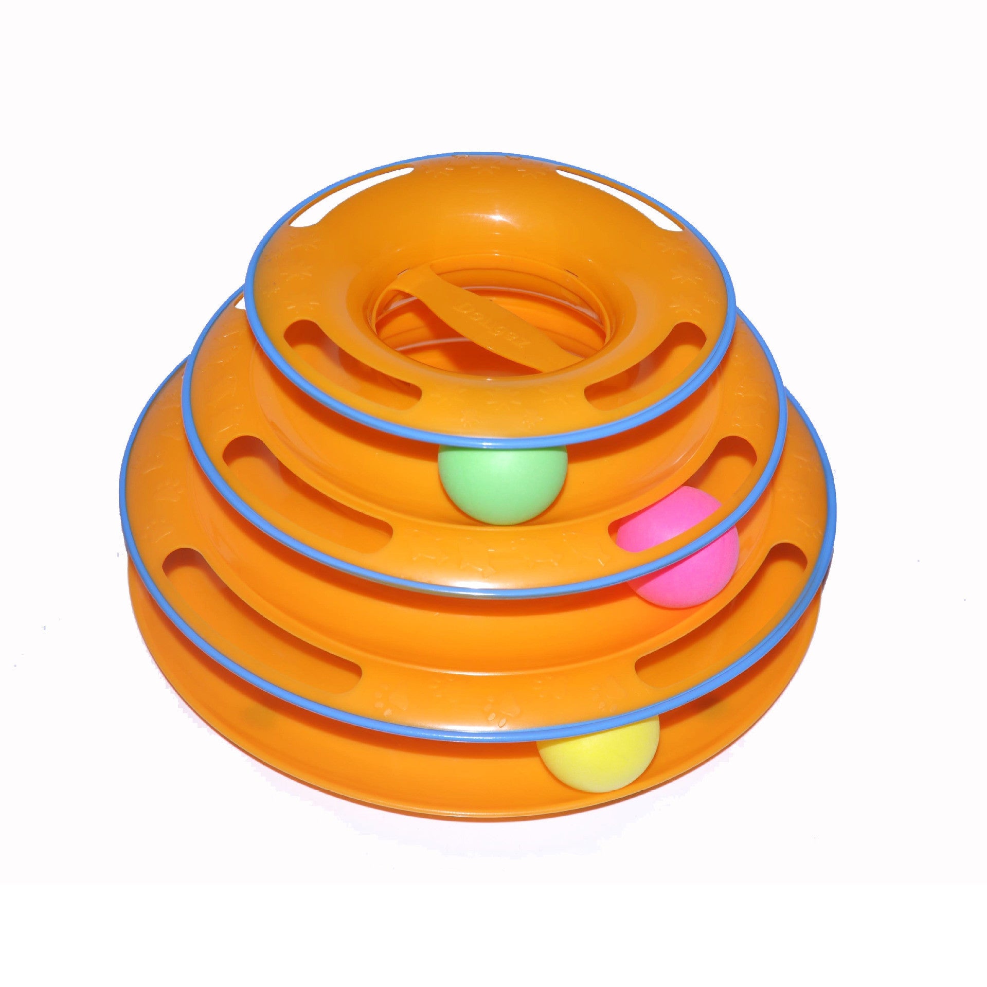 JMT-931402 Three-Layer Play Plate for Cats - Spray-Painted, Durable PP Material, 25cm Diameter