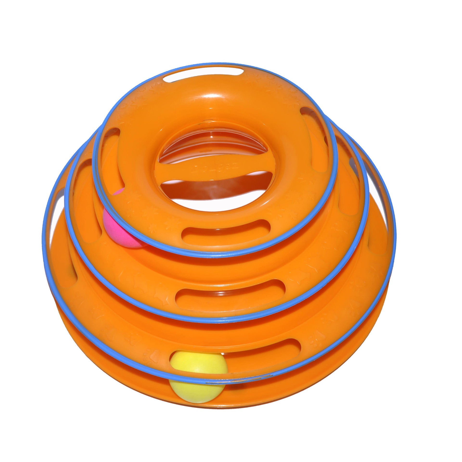 JMT-931402 Three-Layer Play Plate for Cats - Spray-Painted, Durable PP Material, 25cm Diameter