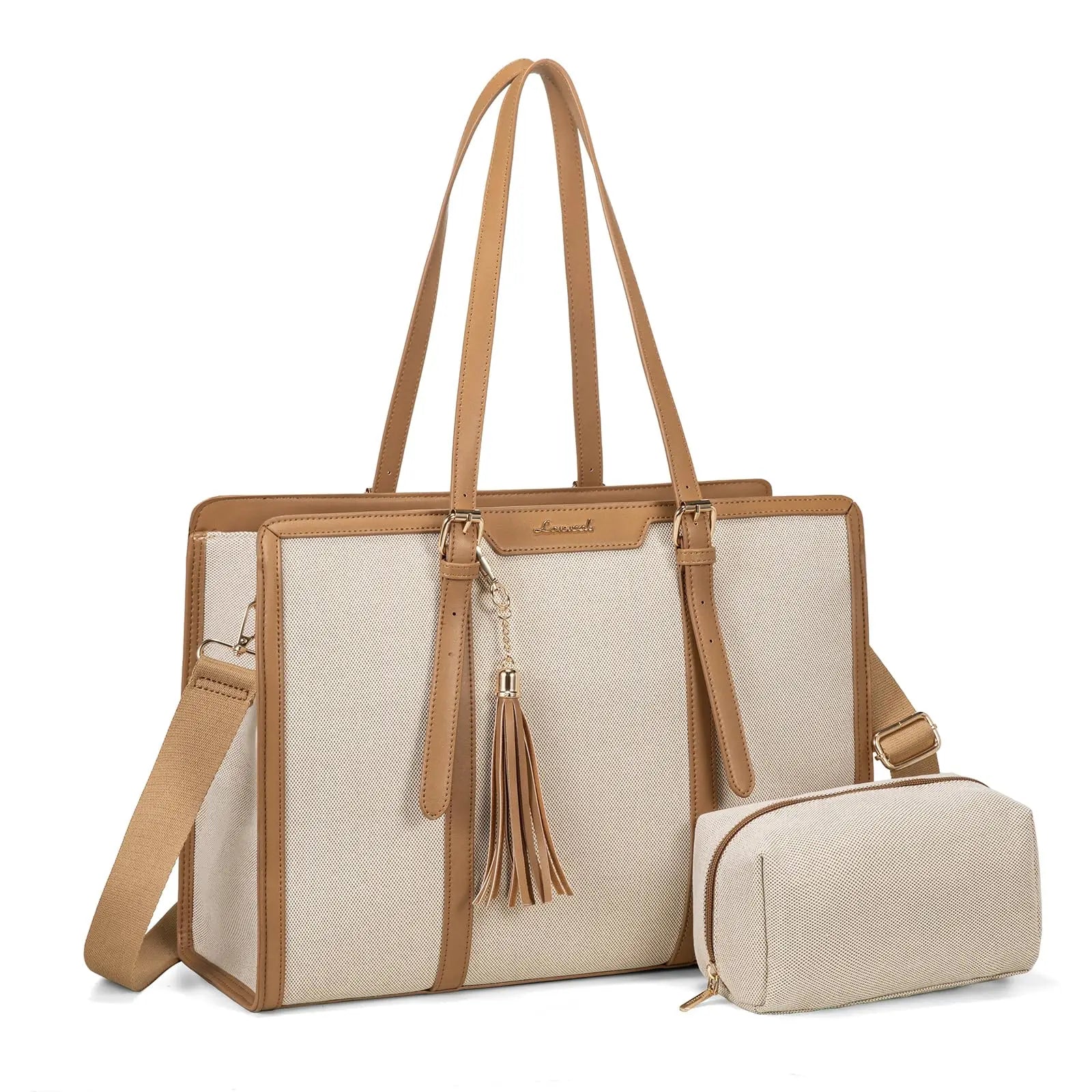 JMT-932234 Women’s Canvas Laptop Tote Bag for 15.6in Laptops – Lightweight Office Handbag