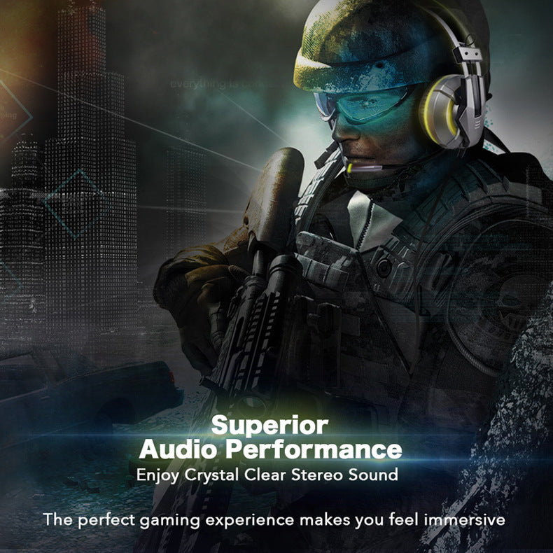 JMT-932746 Illuminated Over-Ear Gaming Headset with Omnidirectional Microphone and 3.5mm + USB Connectivity