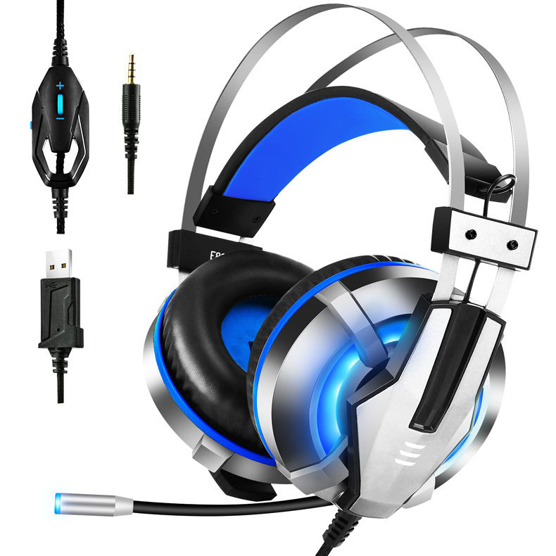 JMT-932746 Illuminated Over-Ear Gaming Headset with Omnidirectional Microphone and 3.5mm + USB Connectivity