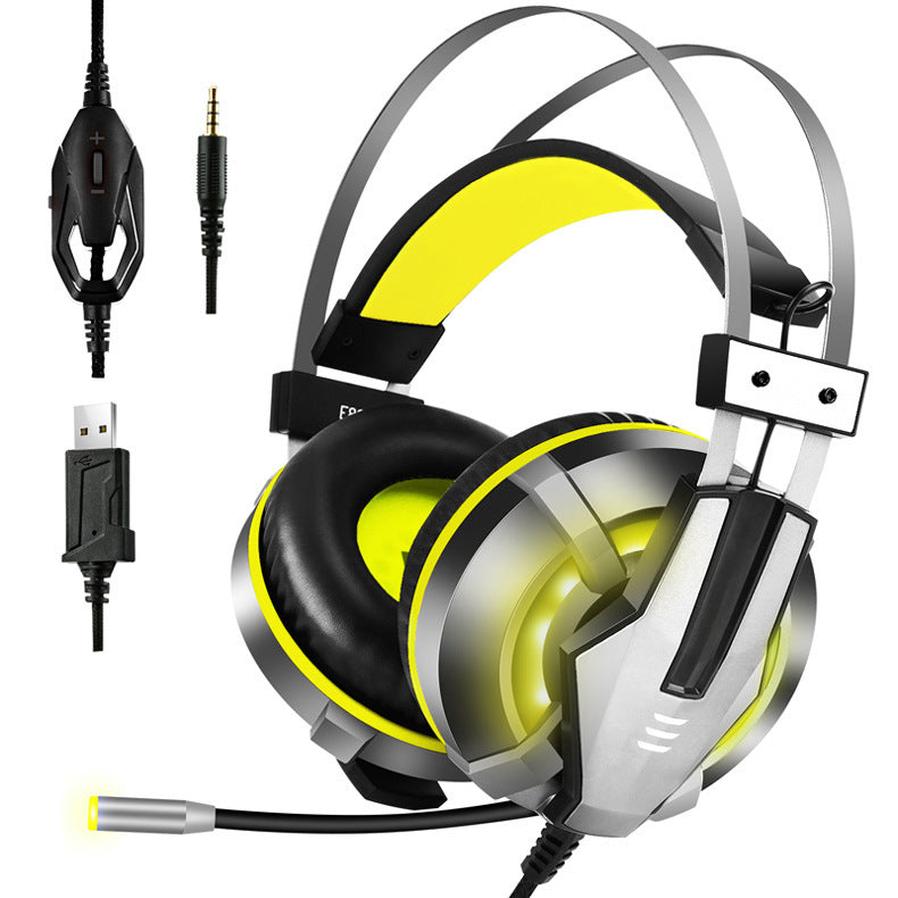 JMT-932746 Illuminated Over-Ear Gaming Headset with Omnidirectional Microphone and 3.5mm + USB Connectivity