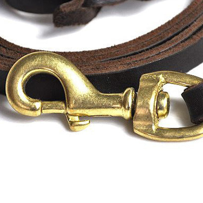 JMT-932746 Leather Traction Rope for Large Dogs - 1.5m, 2.0m, 2.5m, 3.0m Lengths Available