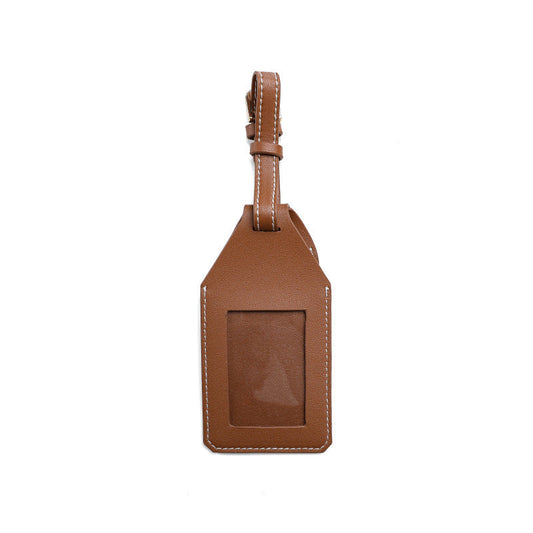 JMT-932938 Stylish PU/PVC Luggage Tag with Protective Cover in Black, Brown, or Orange