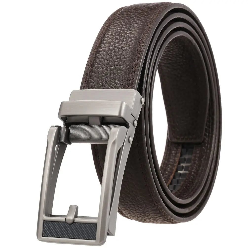 JMT-933002 Stainless Steel Adjustable Slide Buckle Men's Designer Belt with Flip Top Buckle