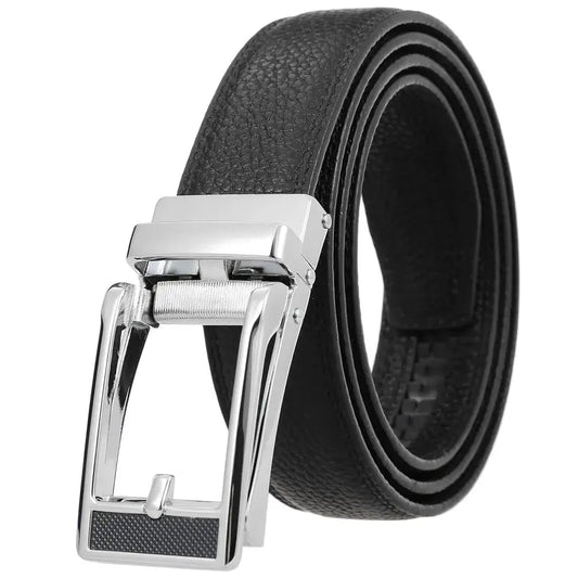 JMT-933002 Stainless Steel Adjustable Slide Buckle Men's Designer Belt with Flip Top Buckle