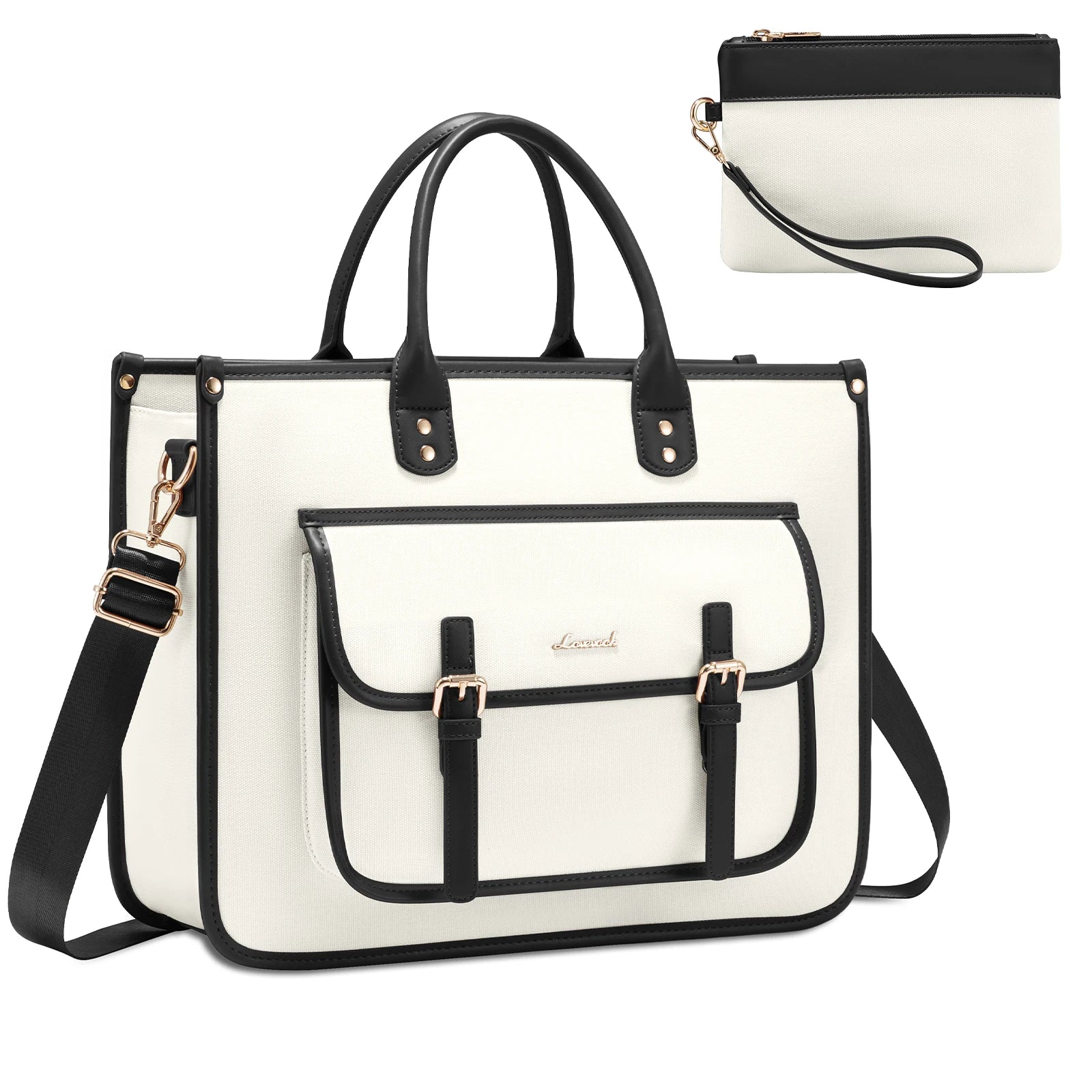JMT-933130 Lightweight Canvas Laptop Tote Bag for Women - Large Capacity 15.6 Inch Shoulder Messenger Bag for Office, Travel & School