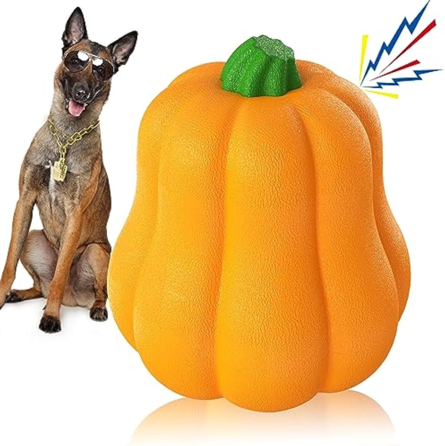 JMT-933386 Halloween Interactive Dog Toy - Pumpkin Thrower with Drawstring and Squeaker