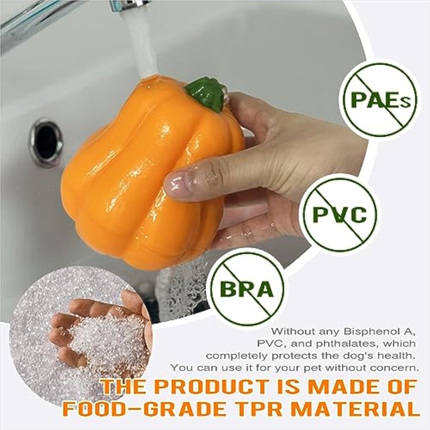 JMT-933386 Halloween Interactive Dog Toy - Pumpkin Thrower with Drawstring and Squeaker