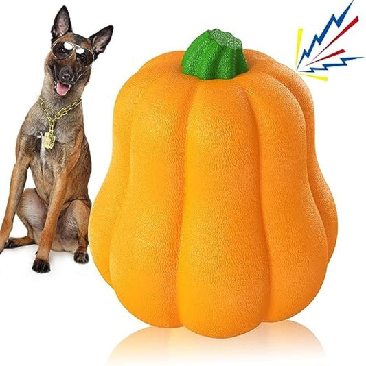JMT-933386 Halloween Interactive Dog Toy - Pumpkin Thrower with Drawstring and Squeaker