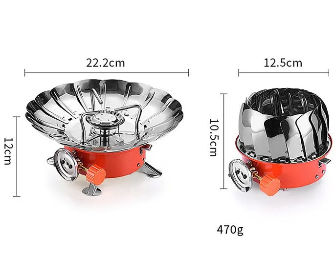 JMT-933450 Portable Folding Camping Gas Stove - One Burner for Outdoor Cooking