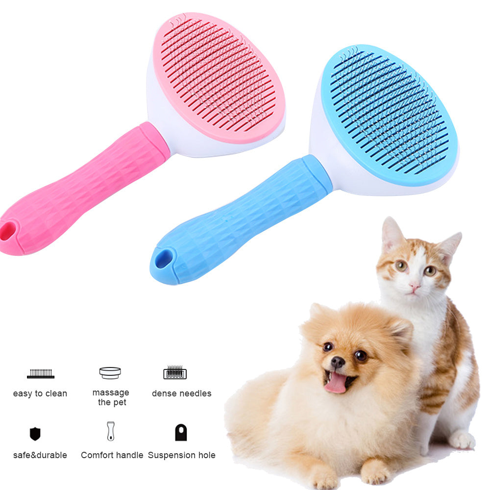 JMT-933642 Self-Cleaning Thick Needle Pet Grooming Comb for Cats and Dogs