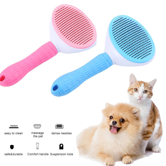 JMT-933642 Self-Cleaning Thick Needle Pet Grooming Comb for Cats and Dogs