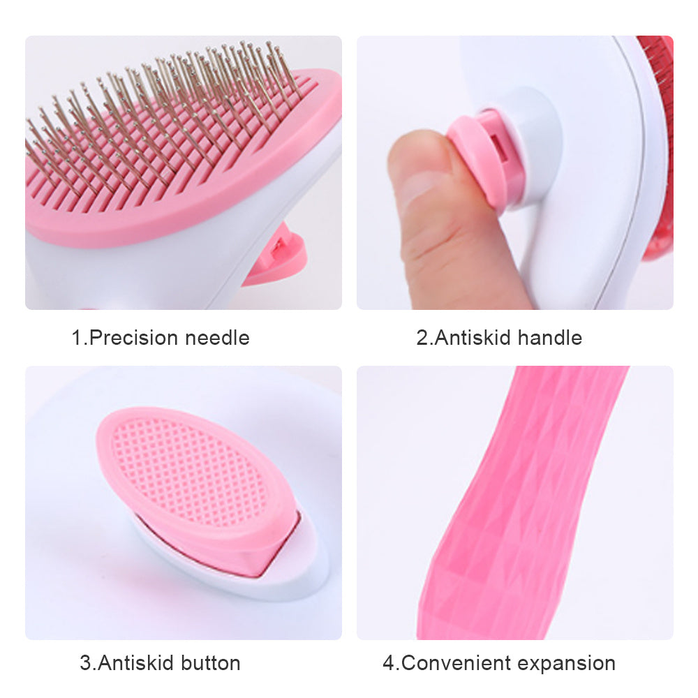 JMT-933642 Self-Cleaning Thick Needle Pet Grooming Comb for Cats and Dogs