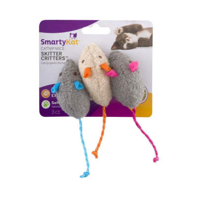 JMT-933706 Interactive Plush Catnip Mouse Toy for Cats in Blue and Orange