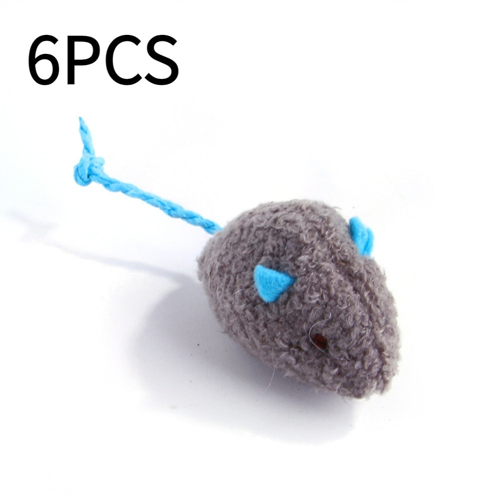 JMT-933706 Interactive Plush Catnip Mouse Toy for Cats in Blue and Orange