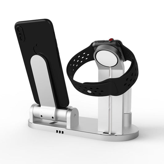 JMT-934410 Multi-Functional Aluminum Alloy Charging Dock for iPhone, Apple Watch, and AirPods with Cables