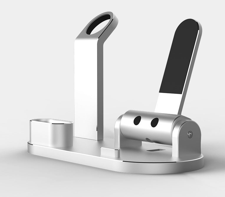 JMT-934410 Multi-Functional Aluminum Alloy Charging Dock for iPhone, Apple Watch, and AirPods with Cables