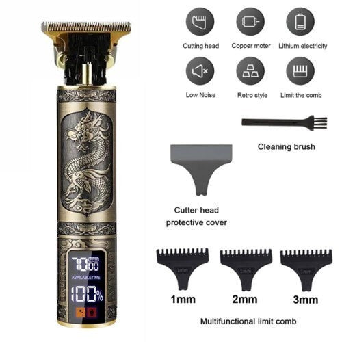 JMT-934794 Cordless Rechargeable Hair Clipper for Men with Washable Blades and LED Display