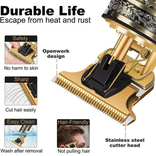 JMT-934794 Cordless Rechargeable Hair Clipper for Men with Washable Blades and LED Display
