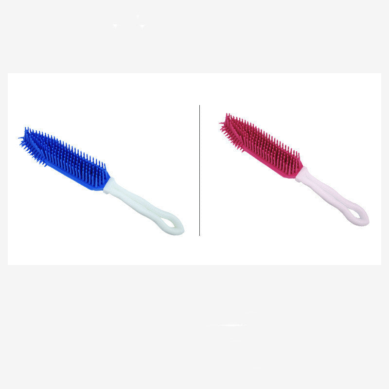 JMT-934794 Pet Bath Brush for Dogs and Cats - Silicone and Plastic Scrubbing Tool, Blue, 27cm Long, 4cm Wide