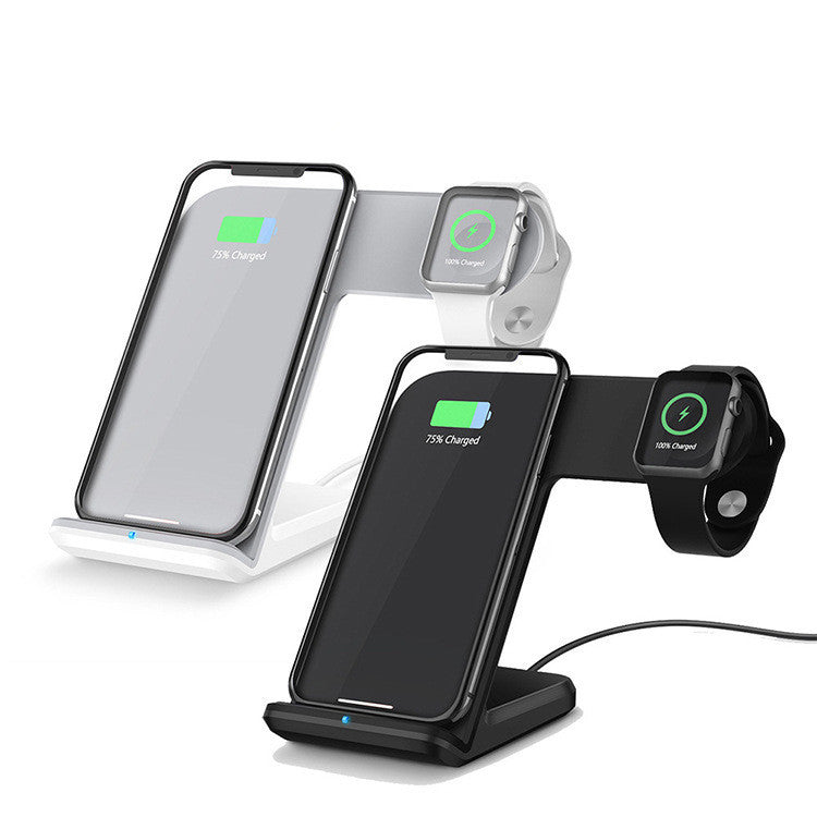 JMT-935242 Two-in-One Fast Wireless Charger for Mobile Phones and Smartwatches - Dual Charging Stand in Black or White