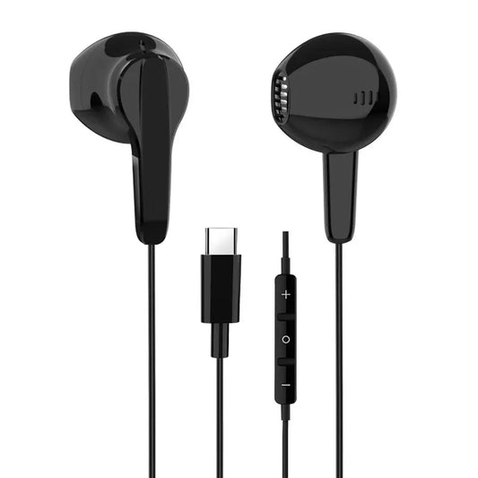 JMT-935370 Type-C Wired Earphones with Noise Reduction, Semi In-Ear Design, Magnetic Suction and Built-In Mic for Compatibility with Google, Samsung, Sony, and Huawei Devices