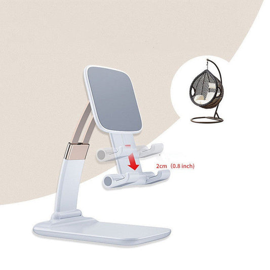JMT-935562 Adjustable Telescopic Folding Mobile Phone Holder - ABS, Zinc Alloy, Silicone, Black/White