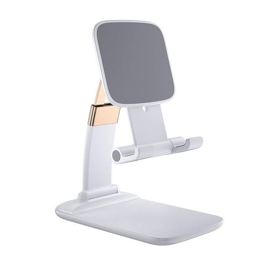 JMT-935562 Adjustable Telescopic Folding Mobile Phone Holder - ABS, Zinc Alloy, Silicone, Black/White
