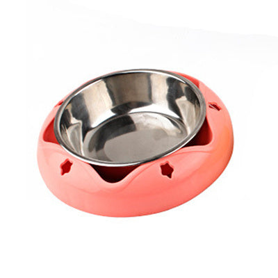 JMT-935882 Stainless Steel Pet Bowl with Colorful PP Base – 18.1 cm Diameter, 4 cm Height