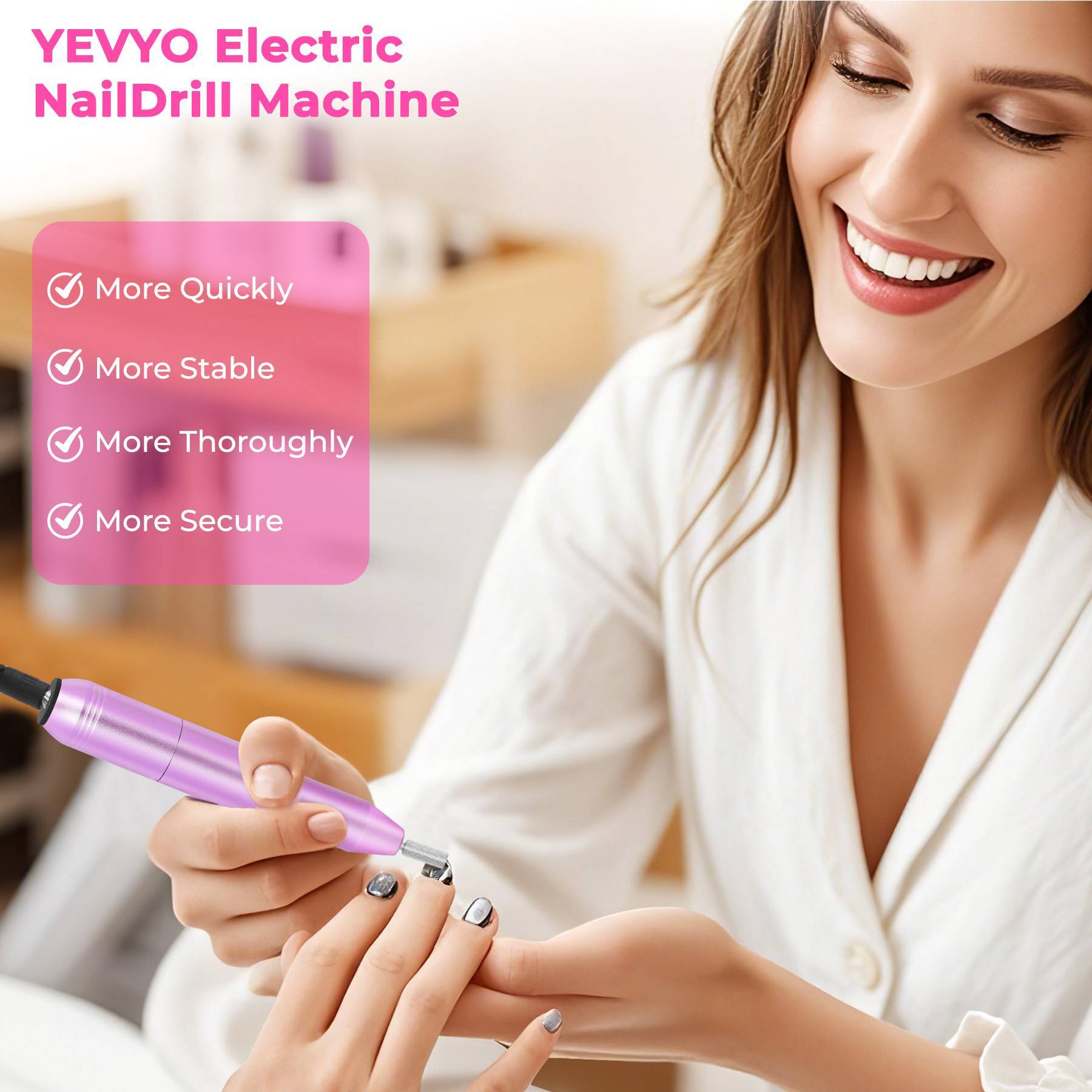 JMT-936010 Portable Electric Nail Drill for Manicure and Pedicure with 6 Bits