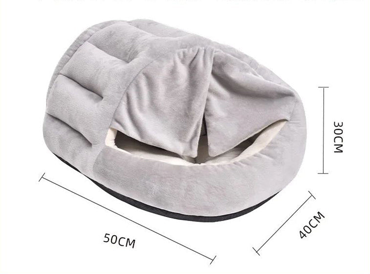 JMT-936010 Warm Velvet Cat Nest with Semi-Closed Design for Winter - 50x40cm, Soft Plush and PP Cotton