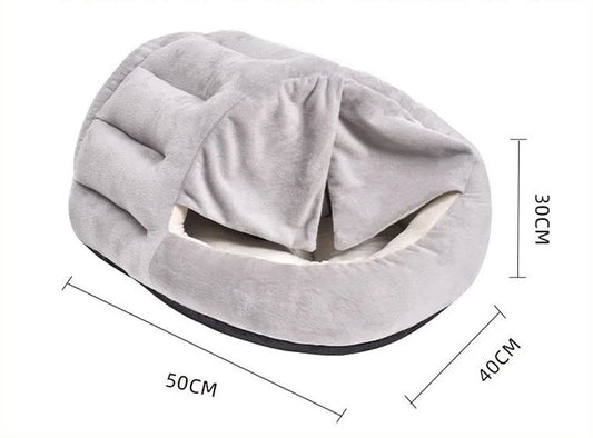 JMT-936010 Warm Velvet Cat Nest with Semi-Closed Design for Winter - 50x40cm, Soft Plush and PP Cotton