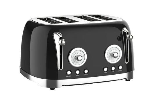 JMT-936522 Stainless Steel 4-Slice Retro Electric Bread Toaster for Sandwiches