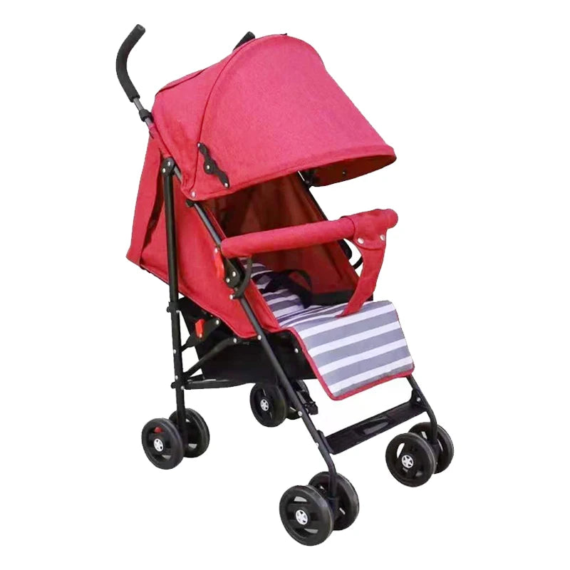 JMT-936714 Lightweight Durable Baby Stroller with Comfortable Mechanical Backrest - Available in Red, Purple, Green, and Gray