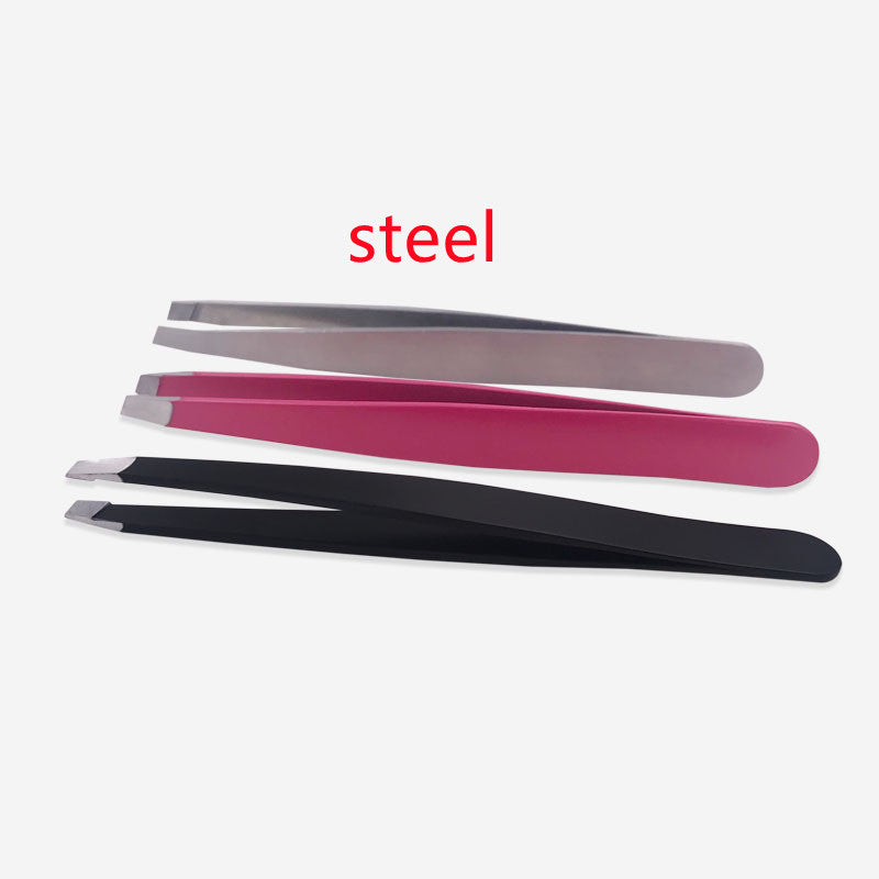 JMT-936842 Stainless Steel Eyebrow Trimming Clip Set in Black, Rose Red, and Silver Finishes