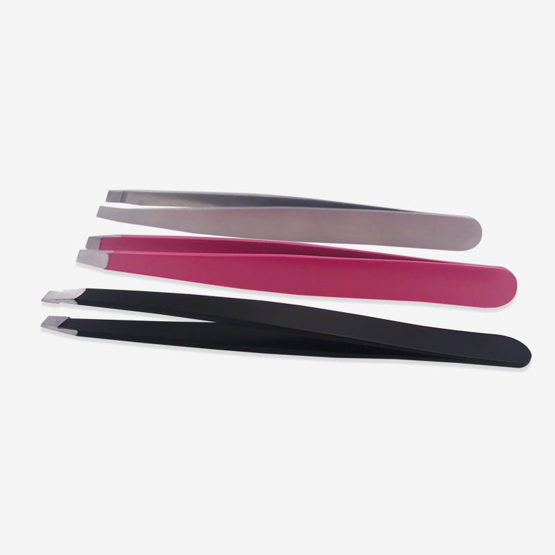 JMT-936842 Stainless Steel Eyebrow Trimming Clip Set in Black, Rose Red, and Silver Finishes