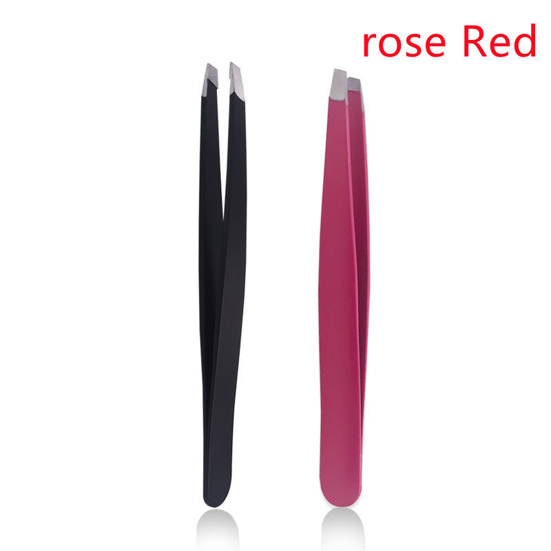 JMT-936842 Stainless Steel Eyebrow Trimming Clip Set in Black, Rose Red, and Silver Finishes