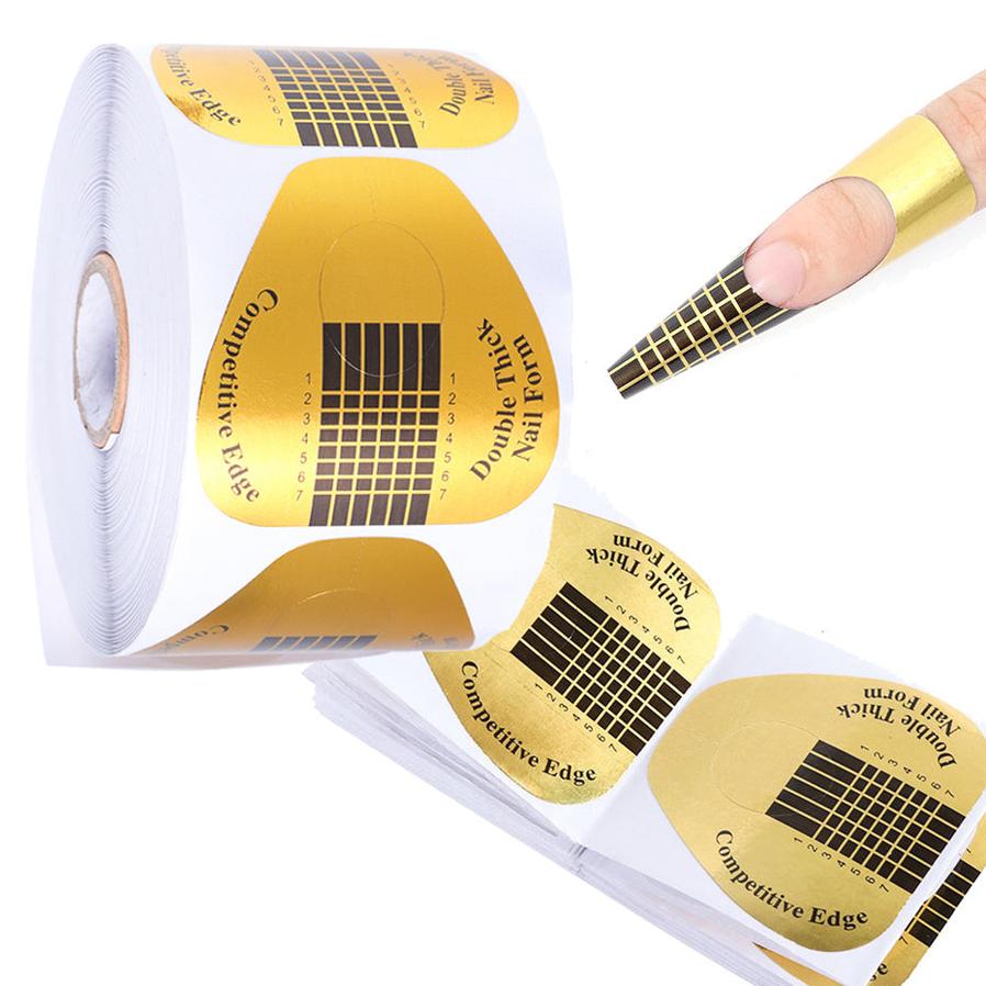 JMT-937162 Horseshoe-Shaped Golden Paper Trays for Nail Art - 500 Pieces Roll