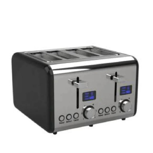 JMT-937674 4-Slice Electric Toaster with LED Countdown Display and Removable Crumb Tray