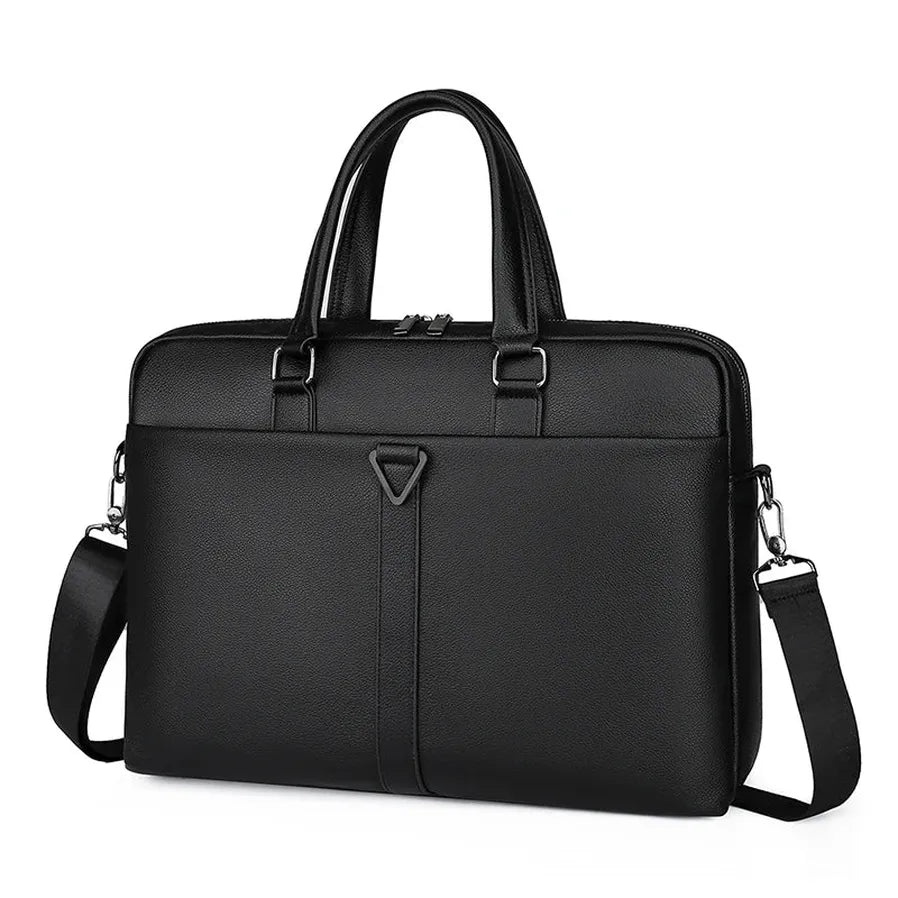 JMT-937674 Waterproof 15-Inch Crossbody Messenger Bag for Men, Micro Leather Laptop Briefcase