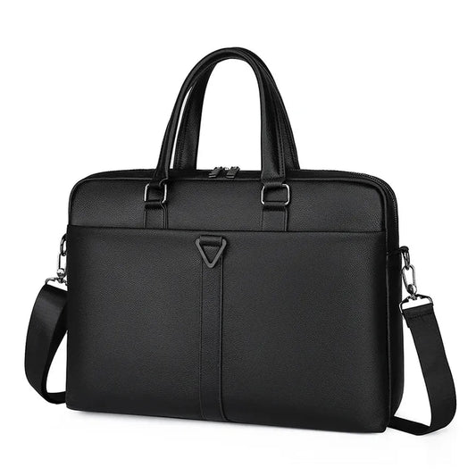 JMT-937674 Waterproof 15-Inch Crossbody Messenger Bag for Men, Micro Leather Laptop Briefcase