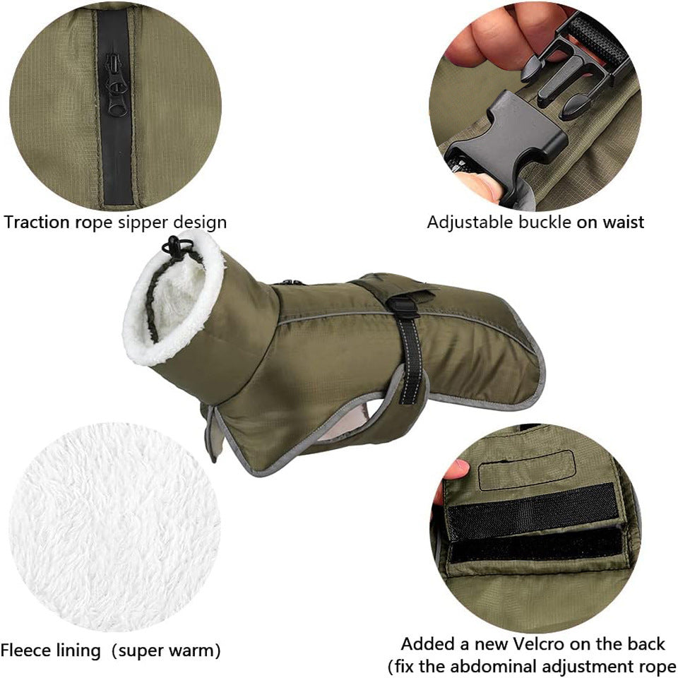 JMT-937930 Thick Warm Waterproof Cotton Coat for Dogs - Autumn and Winter Pet Clothing