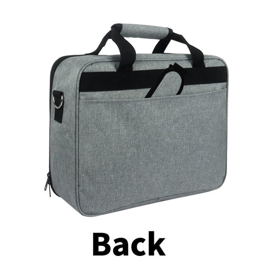 JMT-938186 Gray Polyester Handbag for Projector Storage, 14x11x4in, Supports Up to 20kg