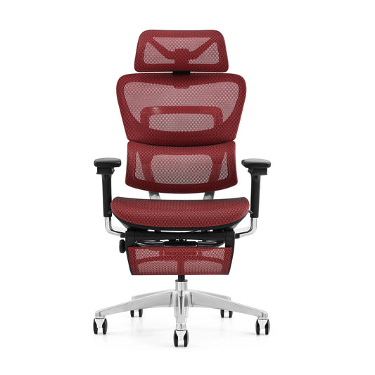 JMT-938762 Ergonomic High Back Office Chair with Adjustable Headrest and Swivel Nylon Mesh Design