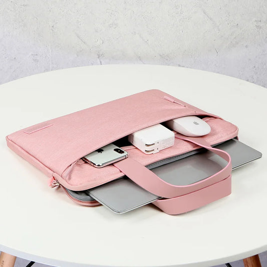 JMT-938826 Ultrathin Portable Waterproof Pink Laptop Messenger Bag for 15 Inch Laptops