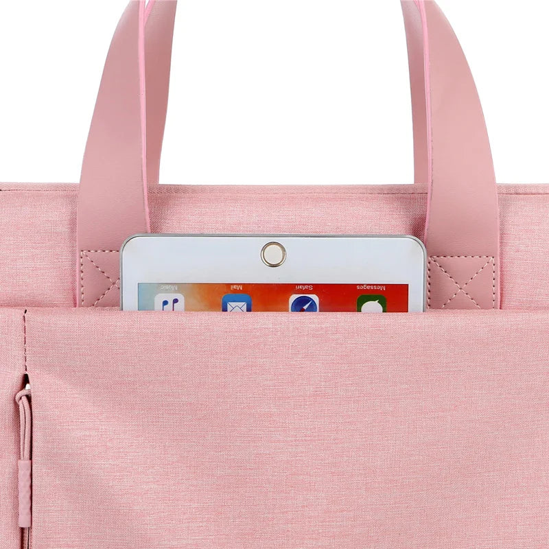 JMT-938826 Ultrathin Portable Waterproof Pink Laptop Messenger Bag for 15 Inch Laptops