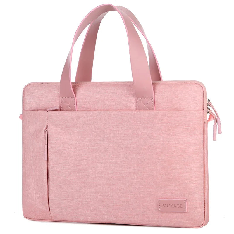 JMT-938826 Ultrathin Portable Waterproof Pink Laptop Messenger Bag for 15 Inch Laptops